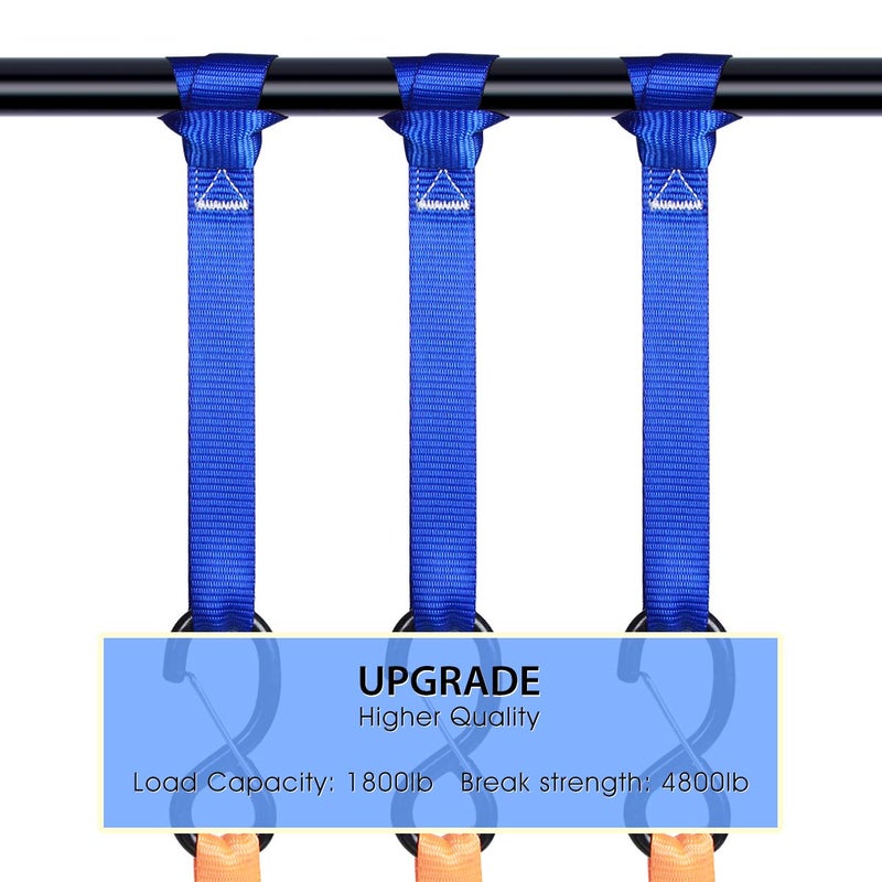 JCHL Soft Loop Tie Down Straps (8 Pack) 1800Lbs Load Capacity, 4800Lbs Breaking Strength Heavy Duty Tie Down Loops for Securing ATV UTV Motorcycles Scooters Dirt Bikes Lawn Garden Equipment - Image 3